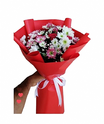 3 Gll Rengarenk Papatyal Buket