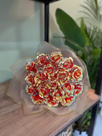 Yapay Işıklı Gül Buketi